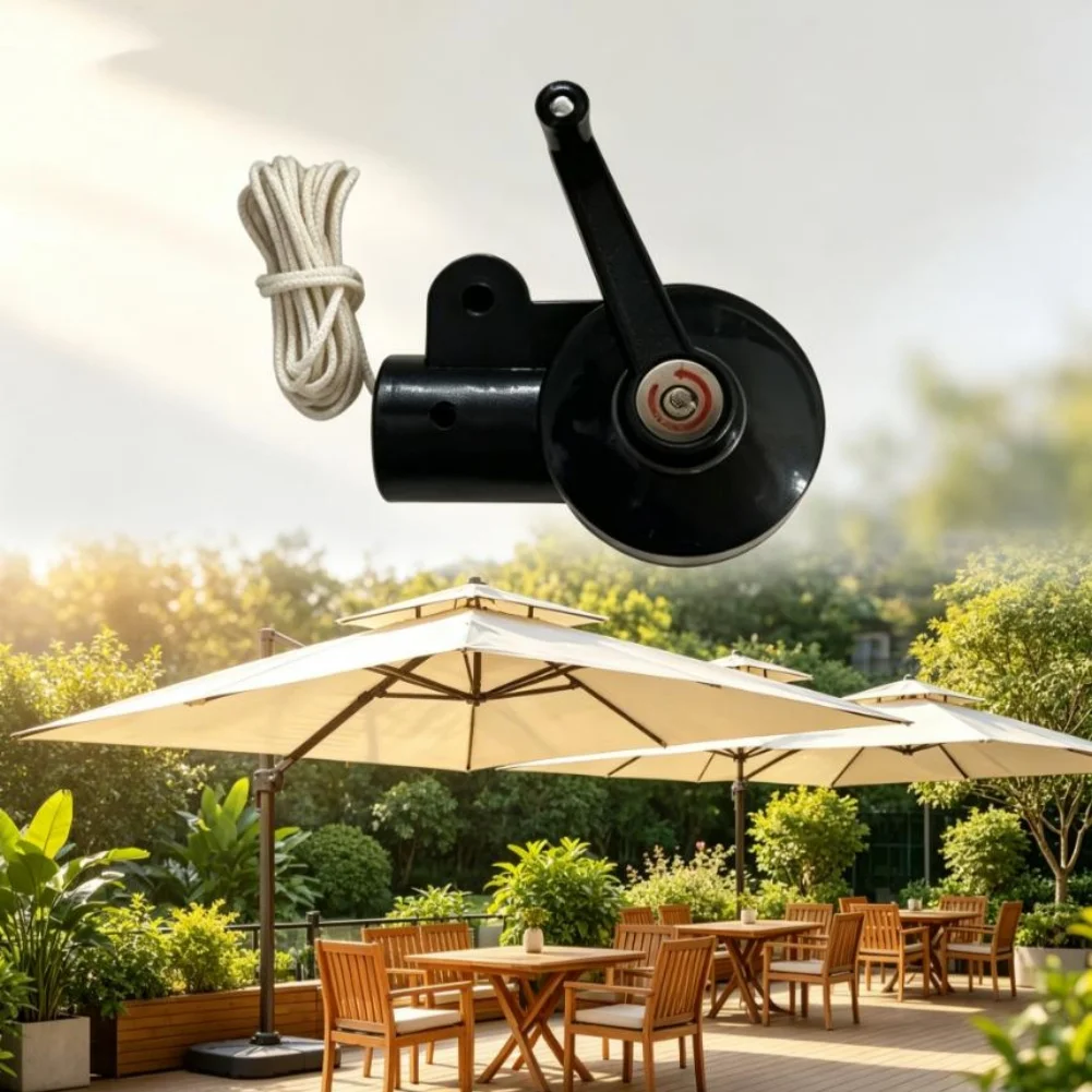 Black Banana Rotating Umbrella - 13.8cm Plastic Compact Design with Efficient Spin Function and Wind Resistance