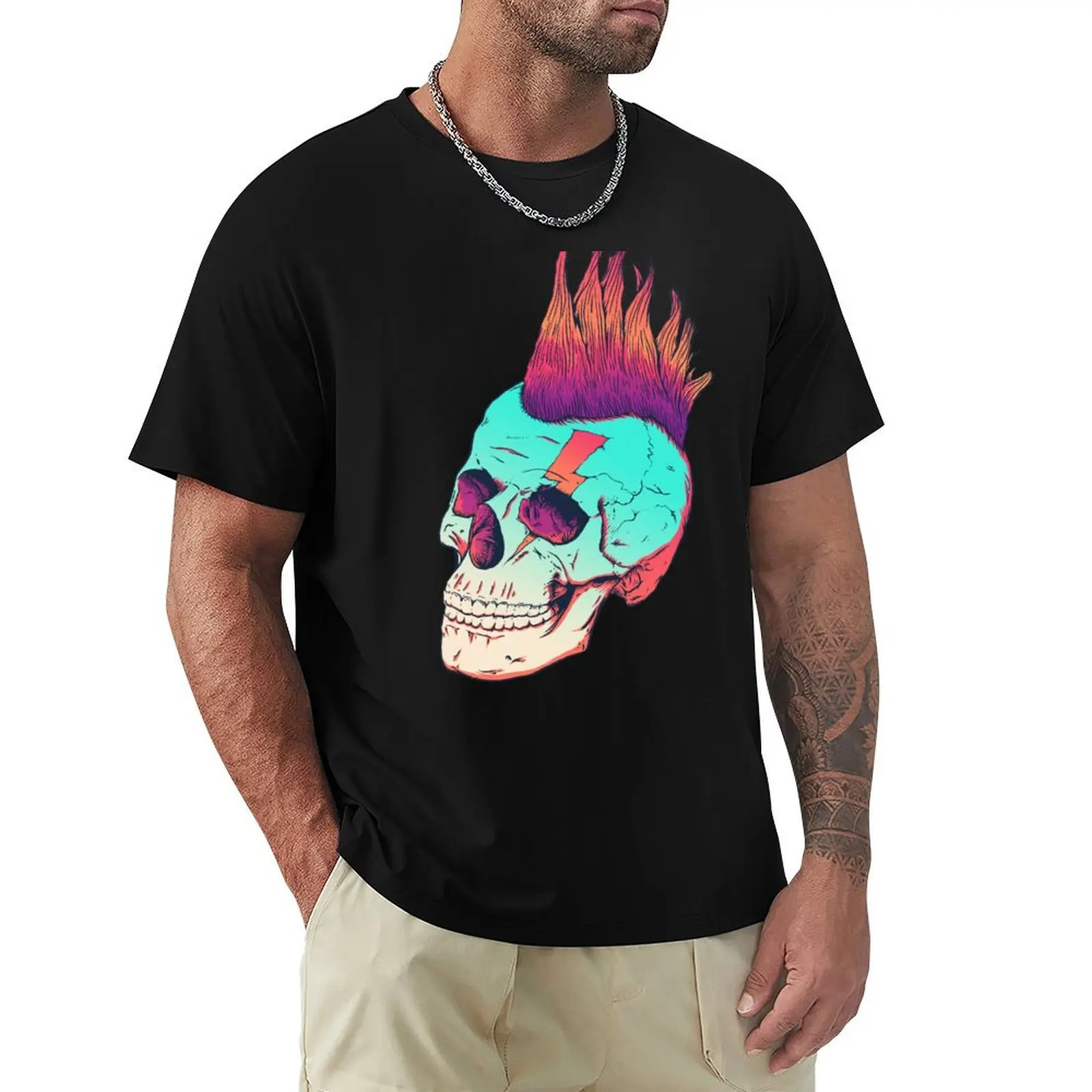 

Skullpunkdue T-Shirt gifts for boyfriend summer shirt T-shirts oversize Men's t shirts