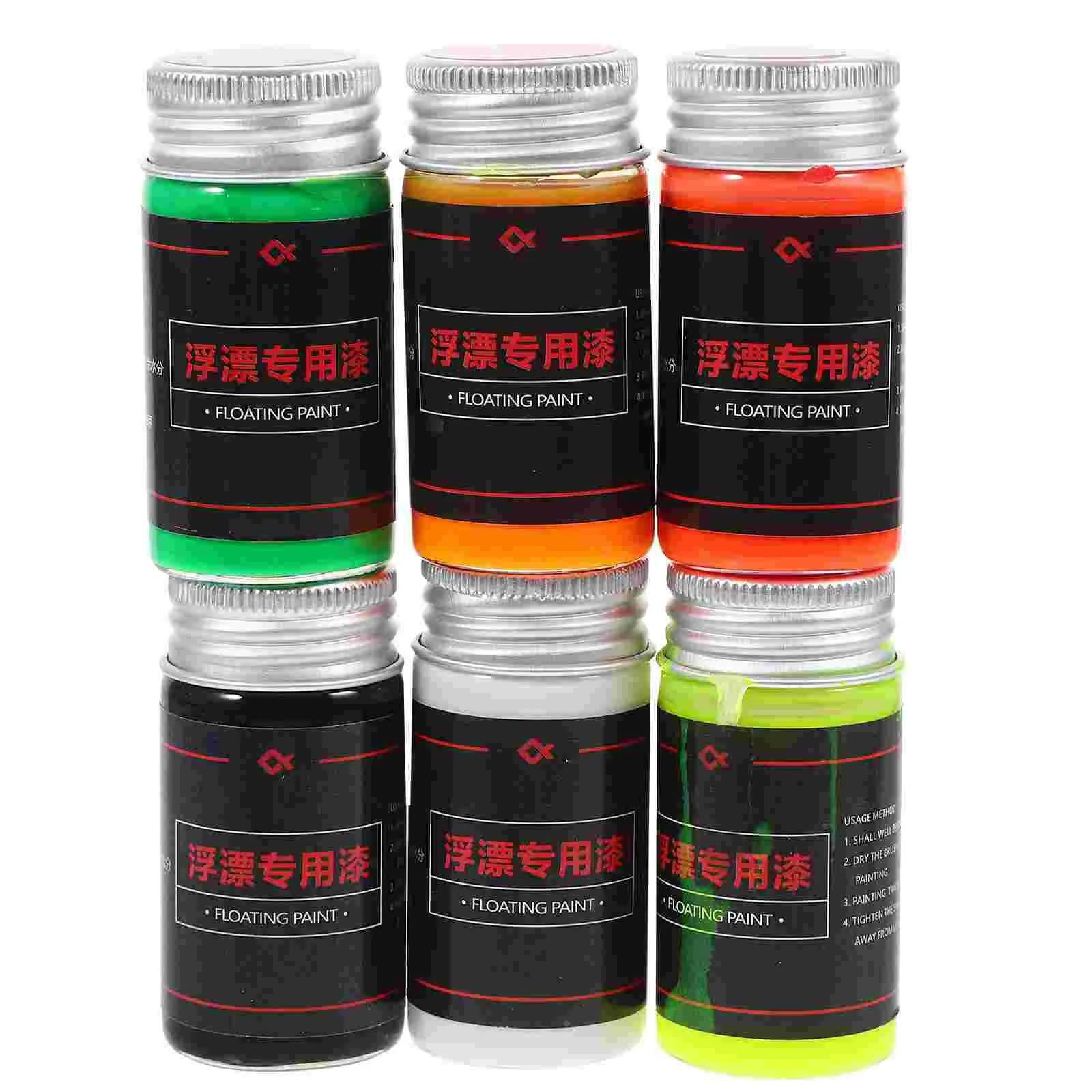 6 Pcs Floating Fluorescent Paint Fishing Lures Magnifying Fluorescence Paints for