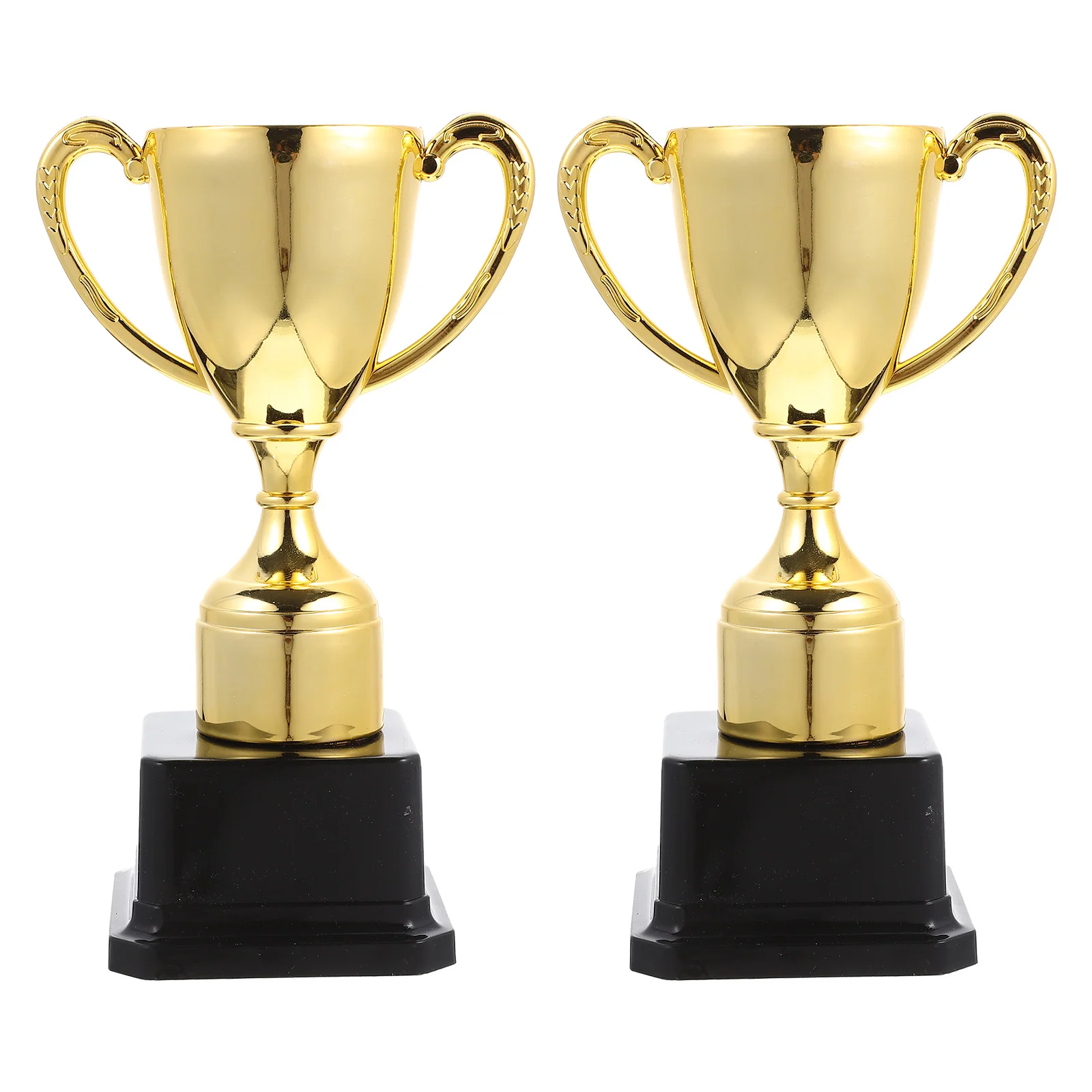 2 Pcs Trophy Plastic Trophies for Kid Competitions Small Prop Winning Prizes Reward Gold Kids Award