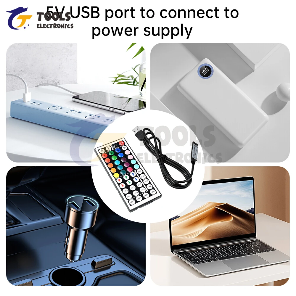 DC 5-24V LED Strip RGB Controller 44 key DC/USB Connector IR Remote Control Dimmer RGB LED Strip Light Strip Controller