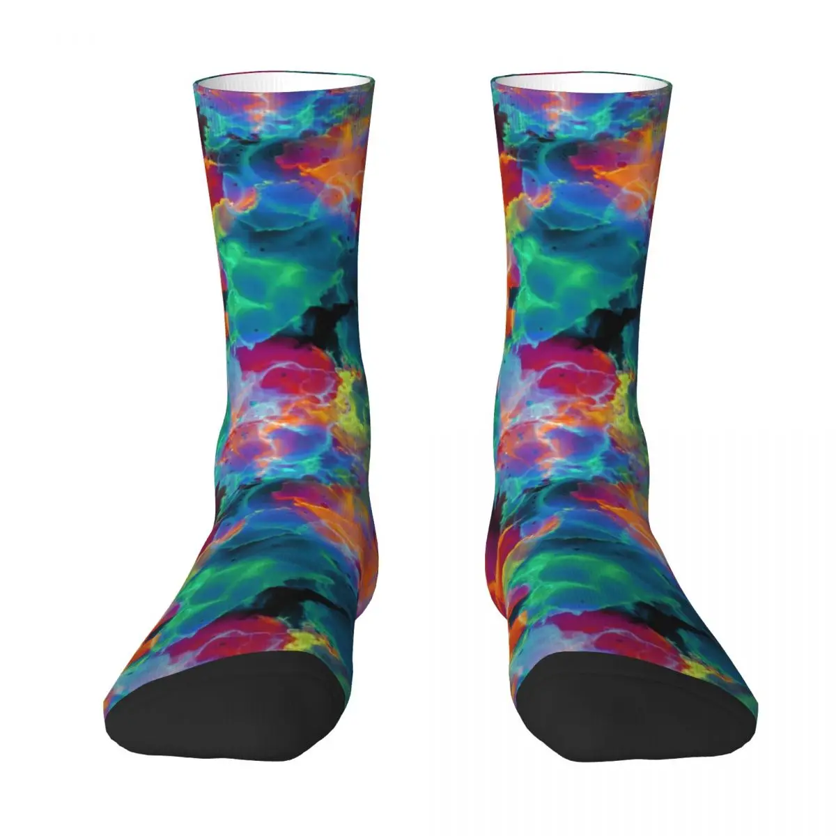 Watercolor Neon Paint Stockings Abstract Art Print Design Funny Socks Autumn Non Skid Socks Unisex Running Soft Socks