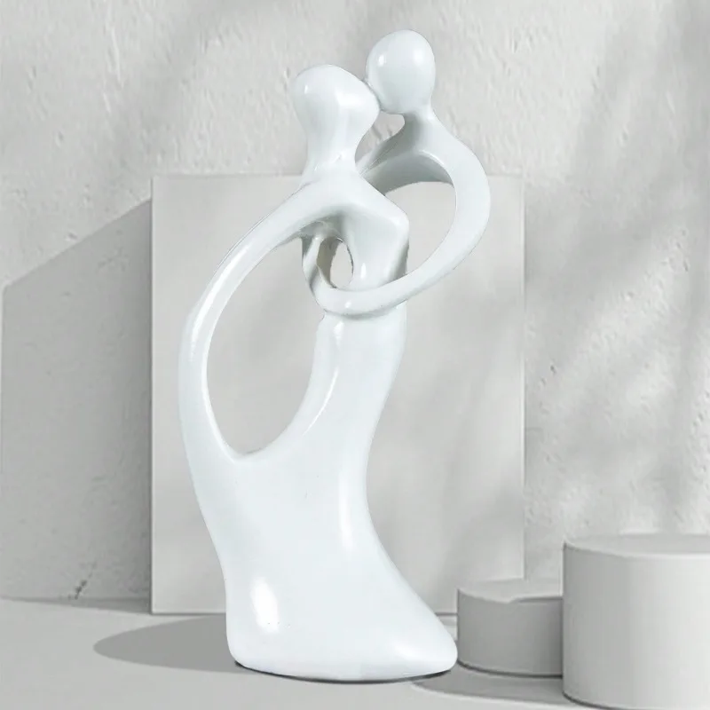 Creative modern minimalist abstract couple character ornaments, living room wine cabinet home accessories Valentine's Day