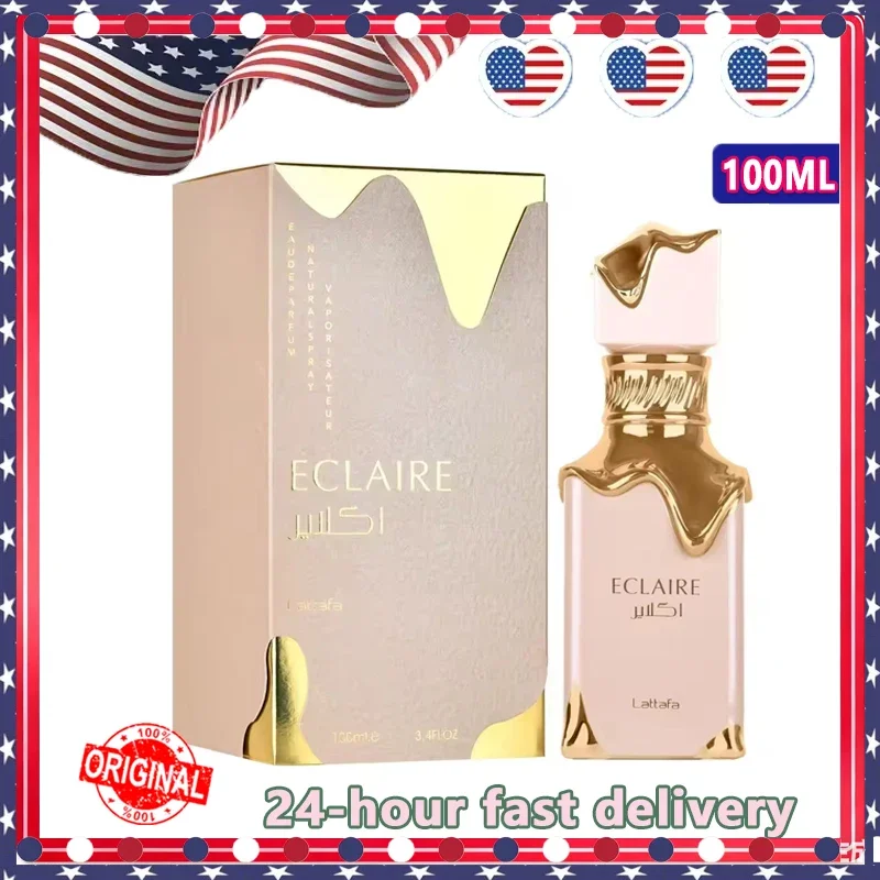 Lattafa Eclaire – Vanille, Karamell, süß, blumig – Eau de Parfum langanhaltender Duft für Frauen, 3,40 Unzen/100 ml