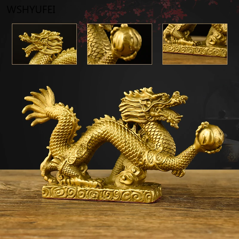 Home decoration accessories Golden Dragon Treasure Ornament The Twelve Zodiac Dragons Office feng shui ornaments