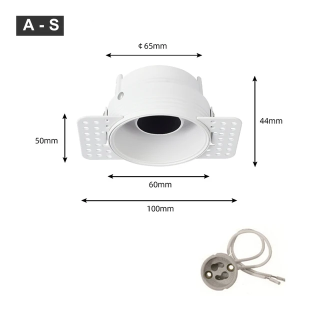Inbouwdownlight Frame Anti Glare Led Spot Light Socket Verstelbare Gu10/mr16/11 Lamphouder Fitting Plafond Down Light armatuur