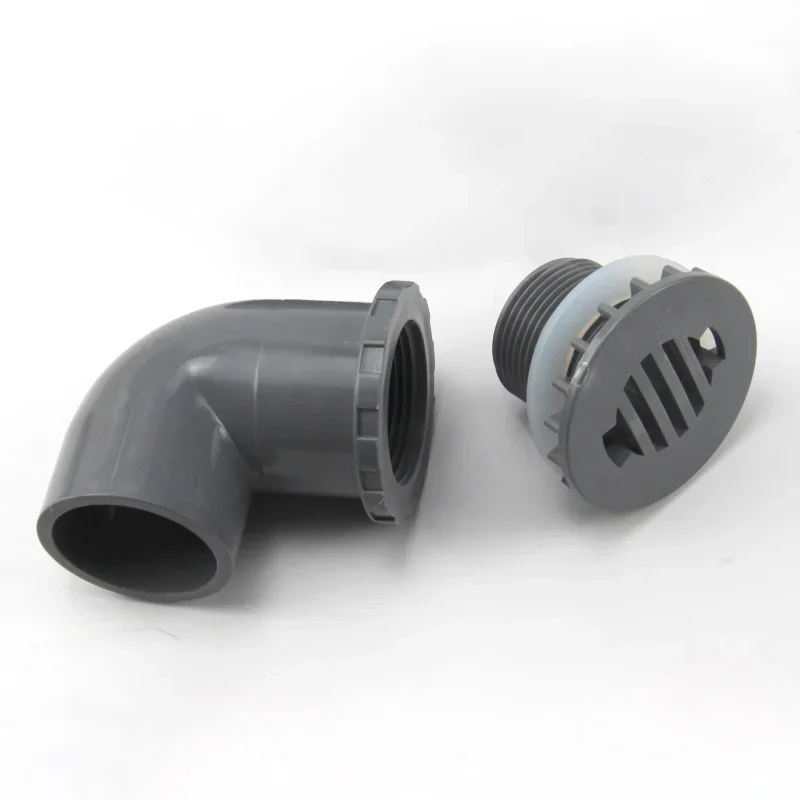 Fish Tank Drain Elbow Water Tank PVC Drain Pipe Component Group Tank Drain Seafood Pool Sewage Bent Strong Discharge 1Pcs