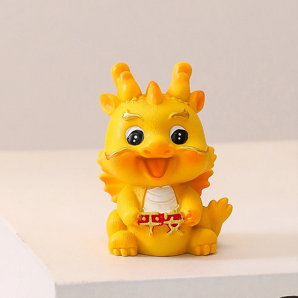 

5 Pcs Furuilong Ornaments Resin Craft Dragon Figurines Statuette Cute Miniature