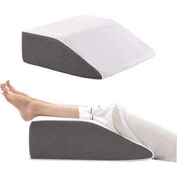 Memory Foam Wedge Pillow for Leg Elevation, Improves Circulation & Reduces Swelling, Post-