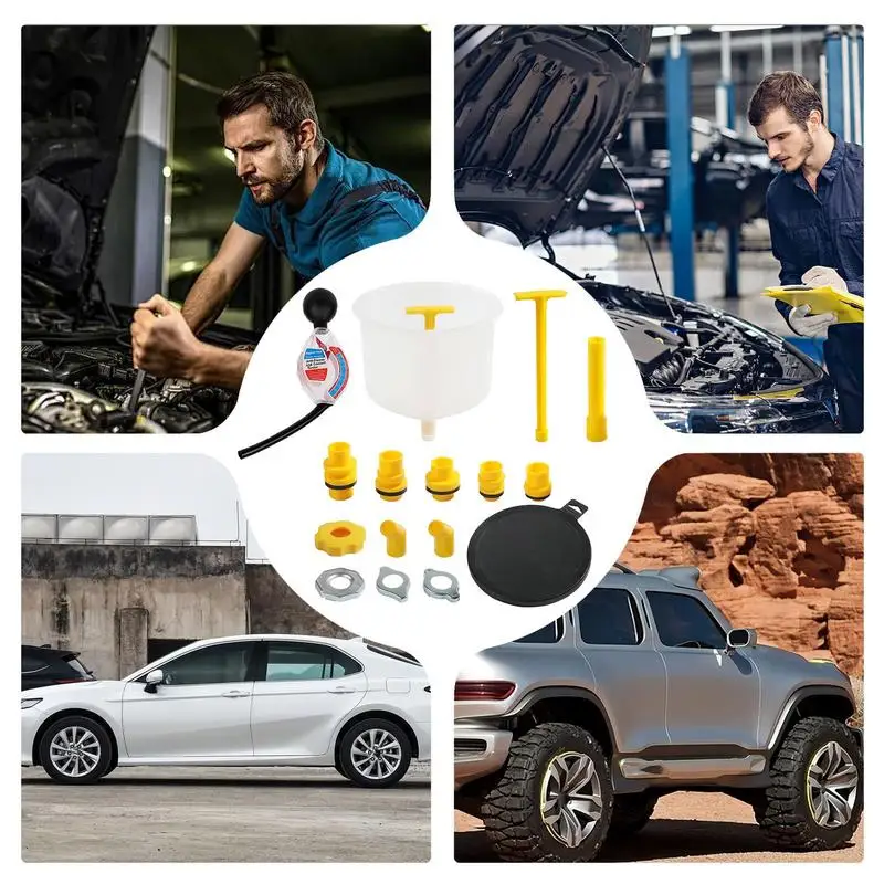 Комплект для отрыжки воронки радиатора, воронки для автомобильного использования, 16 шт., комплект для заподлицо радиатора с защитой от проливания, автомобильный инструмент, воронка для заполнения радиатора