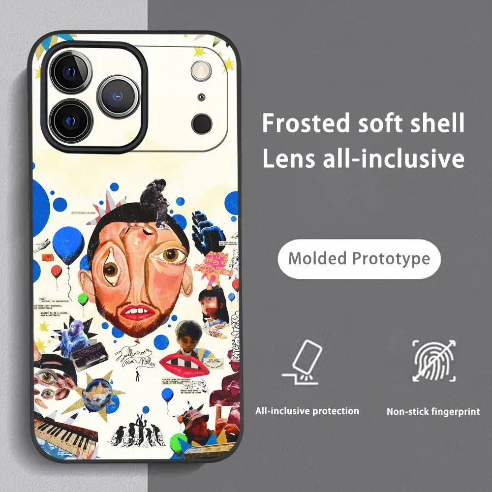 Singer M-Mac Miller Star Phone Case For iPhone 17 16 15 14 13 Pro Max Plus Mini Black Frosted Soft Shell Funda