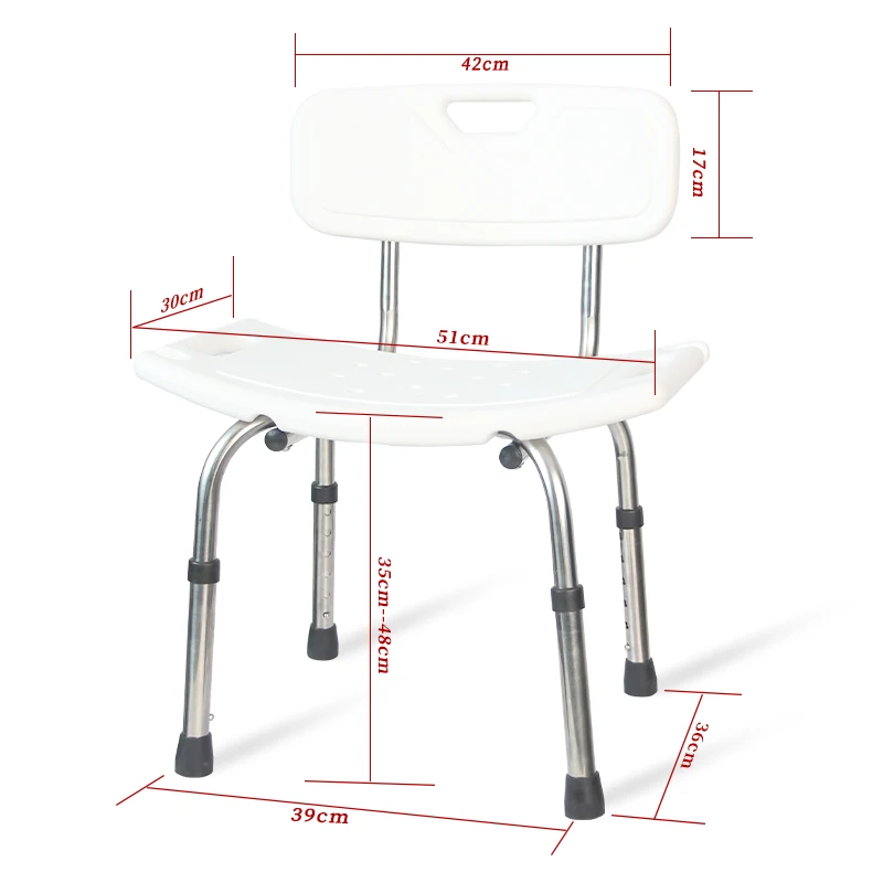 Bath Chair for the Elderly Bath Stool for Pregnant Women Shower Stool Non-slip Home Armrest to Get up