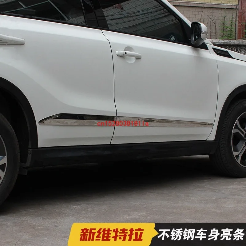 High quality stainless steel body trim strip door anti-rub fit for Suzuki Vitara 2015 2016 2017 2018 Car styling