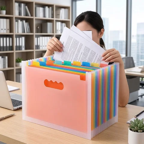 13/25-Slot Pocket Expanding File Folder,Large Capacity Expandable Rainbow Accordion Portable File Folder,Can Hold Binder with 2050 Sheets of Paper Capacity,Document Storage Bag,Suitable for Schools, Offices,Organizer,Home & More