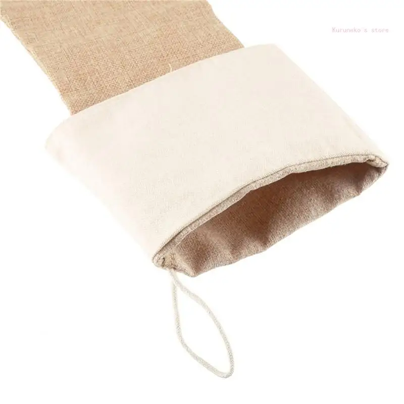 ชุด 2 สีสัน Burlap ถุงน่องสำหรับเด็ก Candy คอนเทนเนอร์คริสต์มาสถุงเท้าเทศกาลเครื่องประดับ Party Supplies