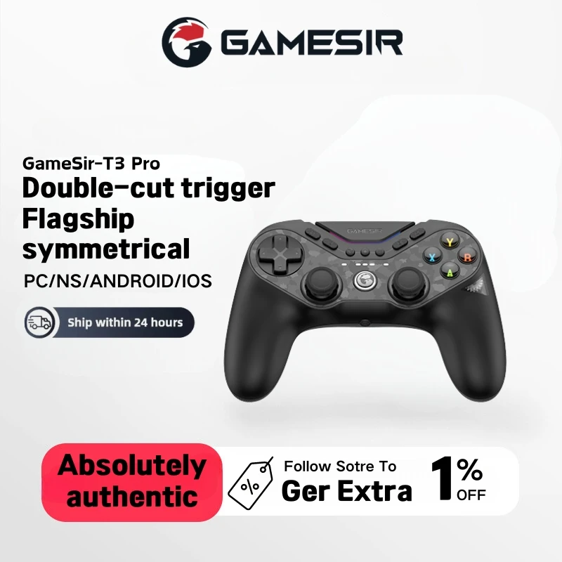 GameSir Tarantula Pro Wireless Controllers T3 Pro With Switchable Face Buttons TMR Joysticks For PC/NS/IOS/Android Phones Custom