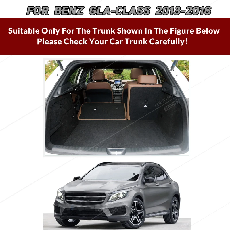 Auto Full Coverage Trunk Mat For Mercedes Benz GLA Class X156 2013-2016 15 14 Car Boot Cover Pad Interior Protector Accessories