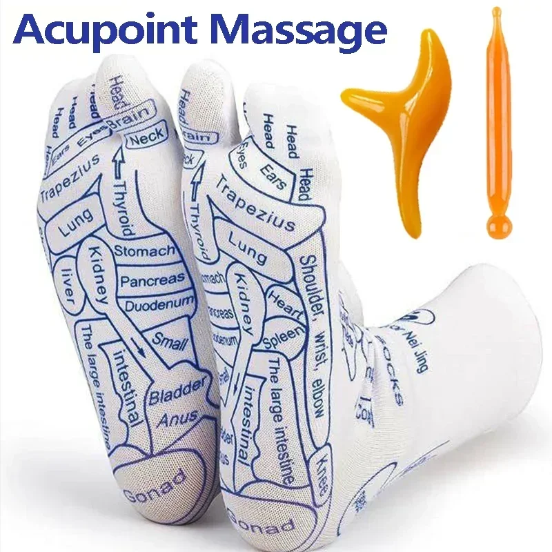 

1 set Multifunctional Finger Compression Socks External Foot Massage Stick Foot Finger Socks Suitable Home Massage Health Care
