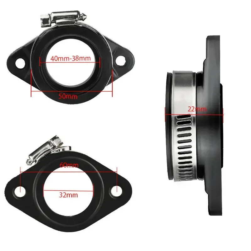 32mm 34mm Carb Flange Intake Adapter Manifold Boot For Mikuni 30-34 Carburetors Direct Replacement