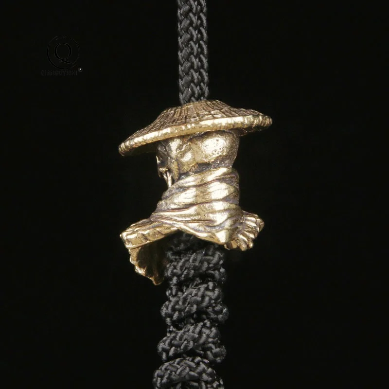 Skull Knight-errant Brass Knife Bead Punk EDC Outdoor DIY Paracord Woven Lanyard Pendant Retro Umbrella Rope Bracelets Accessory