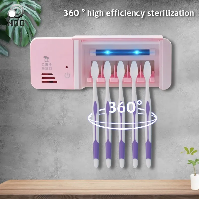 NOQ – brosse à dents automatique antibactérienne, lumière UV, stérilisateur, distributeur, support de stérilisateur, nettoyeur, ensemble