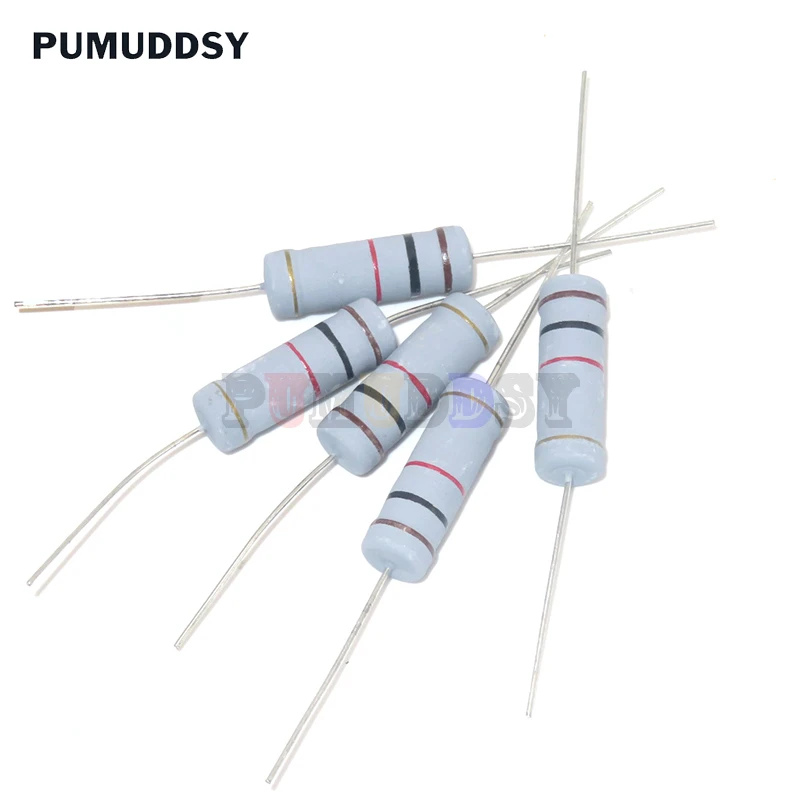 10PCS 5W Carbon Film Resistor 5% 1R ~ 1M 2.2R 10R 22R 47R 51R 100R 150R 470R 1K 4.7K 10K 47K 10 22 47 51 100 150 Ohm Resistance