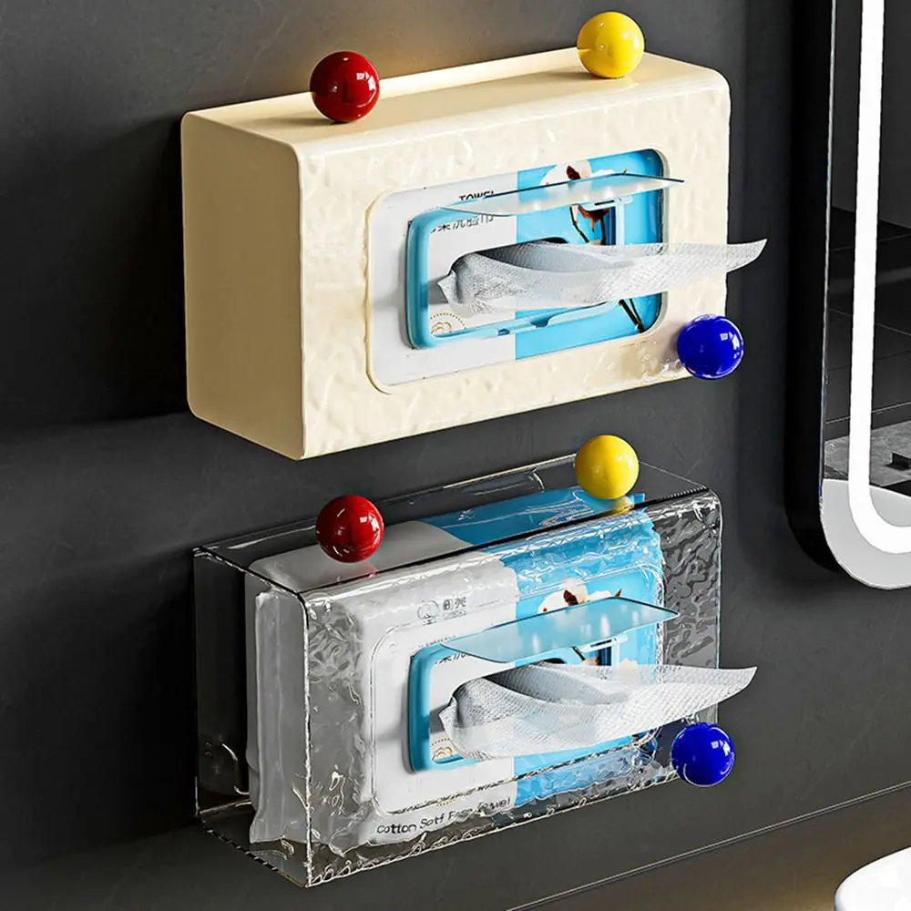 Plastic Water Wave Dryer Sheet Holder Transparent Large Capacity Tissue Storage Box Decorative Wall Mounted Wet Wipes Holder