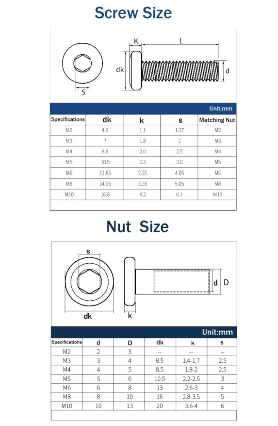 M2 M3 M4 M5 M6 M8 M10 304 Stainless Steel Hexagon Socket Screw Locking Splint Screw Nut Connector Insert  Nut