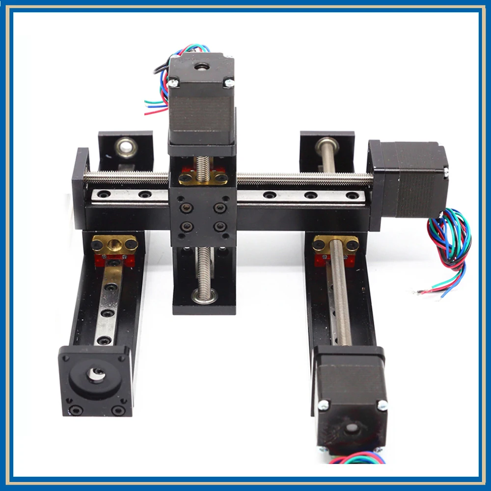 T-type Sliding Table Rail Linear Stage Transport Platform 50~200mm Stroke NEMA11 28MM Stepper Motor Driver TB6600 Linear Guides