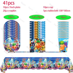 Stumble Guys Birthday Party Decoration Balloon Plate Cup Napkin Tablecloth According Option Stumble Guys Birthday Party Supplies