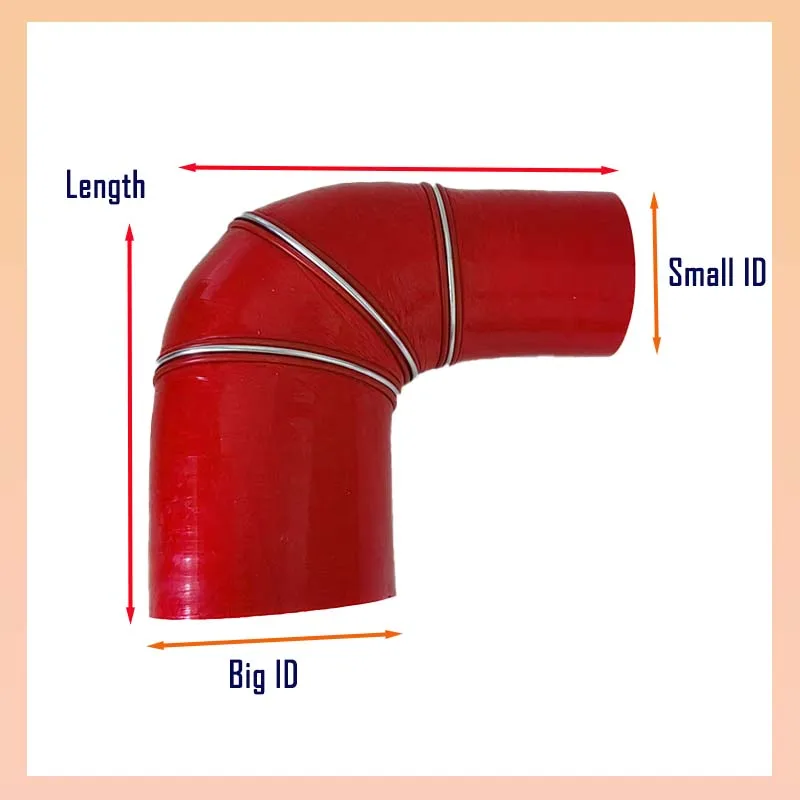 90 Degrees Reducer Silicone Elbow Hose Rubber Joiner Bend Tube Car Intercooler Turbo Intake Pipe Coolant Tube ID16-130mm