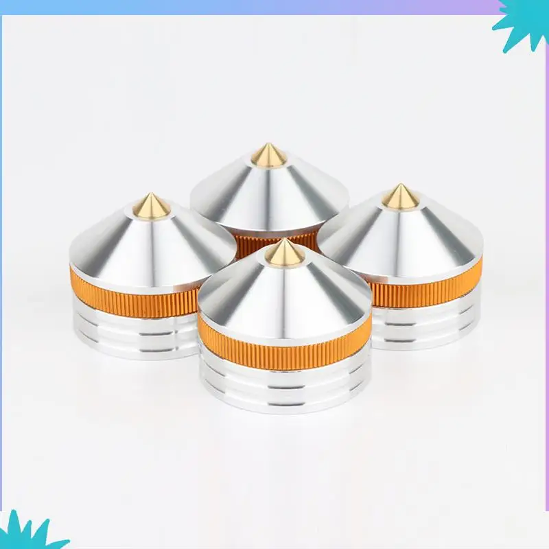 

ABZW 4Pcs Speaker Stand Feet Pad Metal Spikes Cone Floor Foot Nail For Loudspeakers Shoes Spike Shock Silver