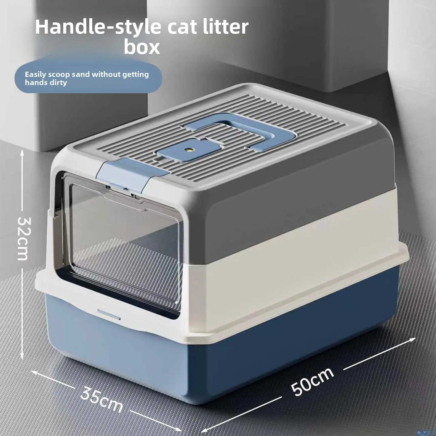 

Large Capaci Portable Semi-Closed Litter Box Open Fence Odor Control Supplies New pe Sand Tray Pet Accories