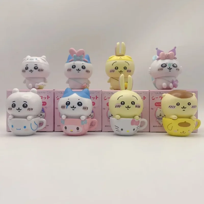 

Chiikawa Sanrio Melody Usachi pudding dog chestnut teacup flying squirrel big ear desktop decorations gift toy blind box