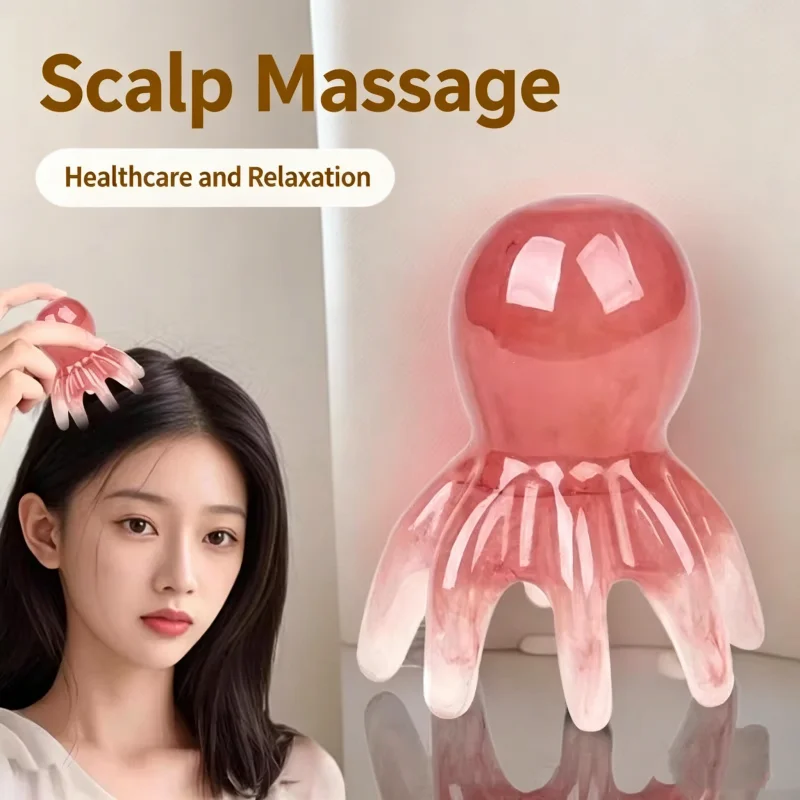 10 pièces Peigne de massage manuel en forme de pieuvre à dents larges pour points d'acupuncture, cuir chevelu, dos et nuque, outils de massage profond