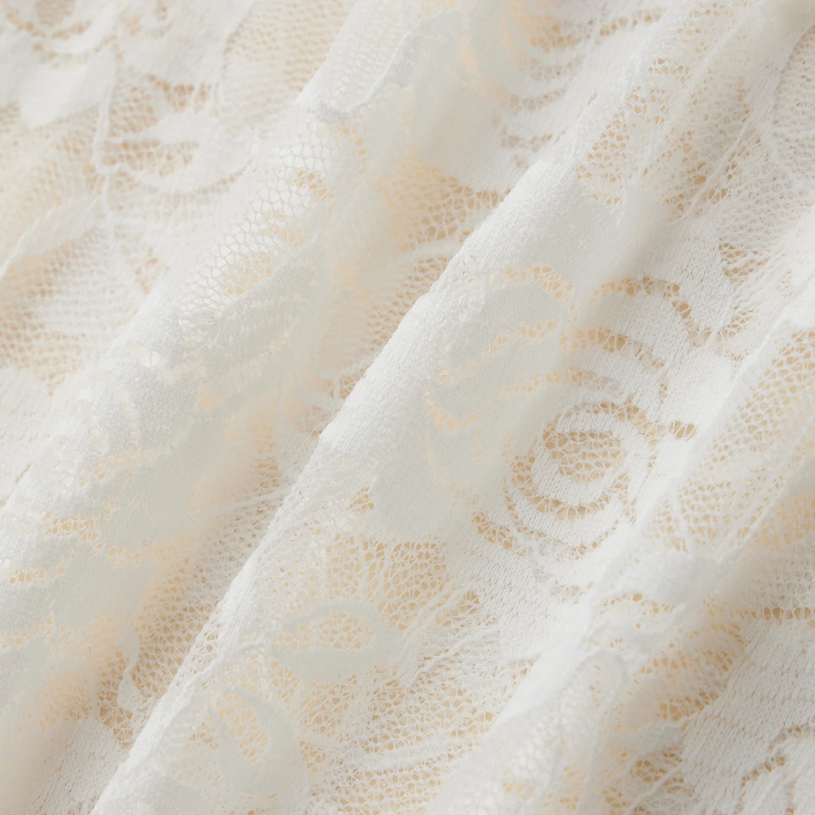 女性のレースシアーロングドレスファッショナブルなソリッドカラーVネック長袖スプリットボディコンドレス