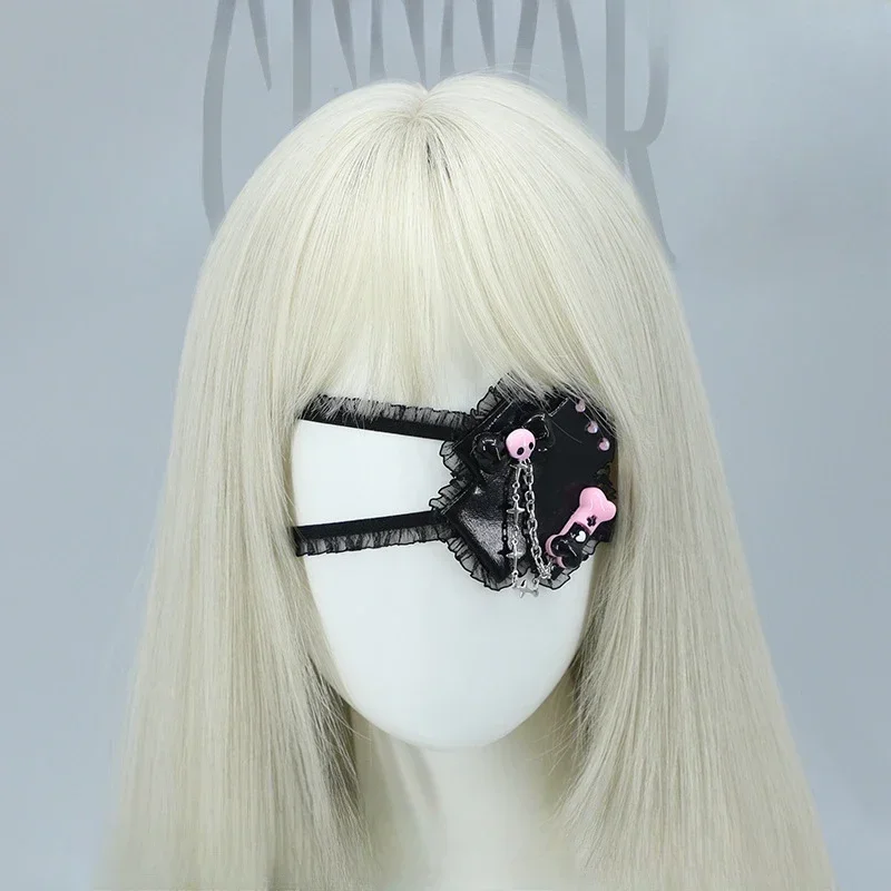 Dark Gothic Trinkets Cosplay Props Lolita Cute Headdress JK Comic-Con Cross Eye Mask