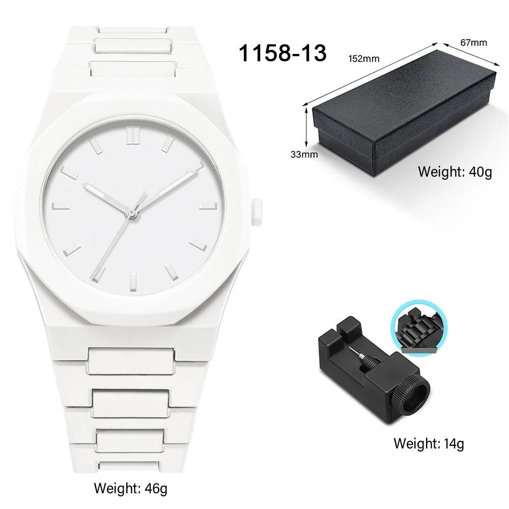 ساعة رياضية رجالية عادية موضة البلاستيك باند كوارتز ساعة رجالية Reloj Hombre