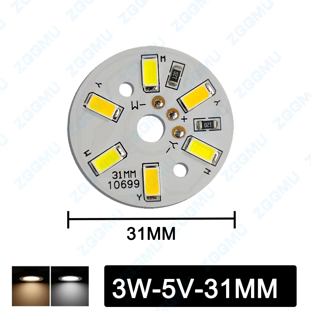 12V Light Panel 5V Light Panel Dual Color Temperature Three Colors 44MM 58MM Low Voltage DC LED Lamp Bead Light Source Board