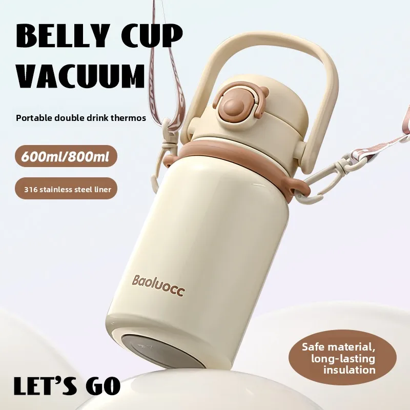 

Large Capacity Double Drink Portable Stainless Steel 316 Insulated Water Bottle Men's Style with Inner Vessel Compact Size