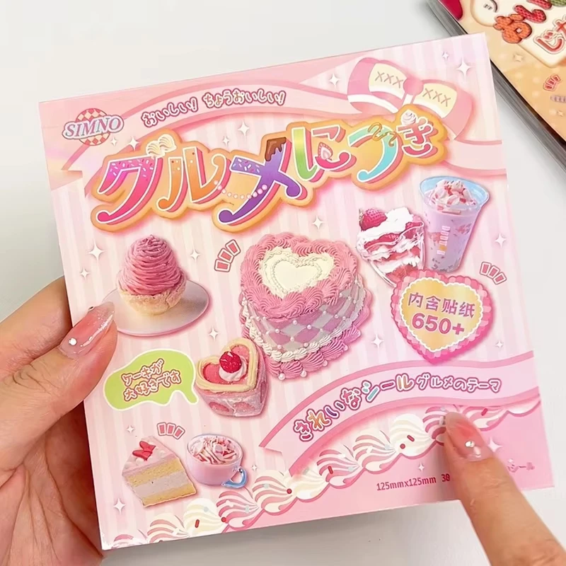 

Ancient Style Japanese Gourmet Die-cut Sticker Book Korean Japanese Gourmet Cute Pet Guka Pocket Diy Decorative Stickers Gift