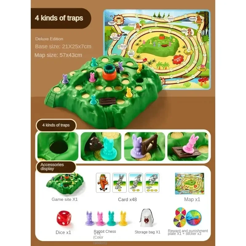 Rabbit trap, children's two player battle toy board game for boys and girls to enhance intelligence and pass levels popular game