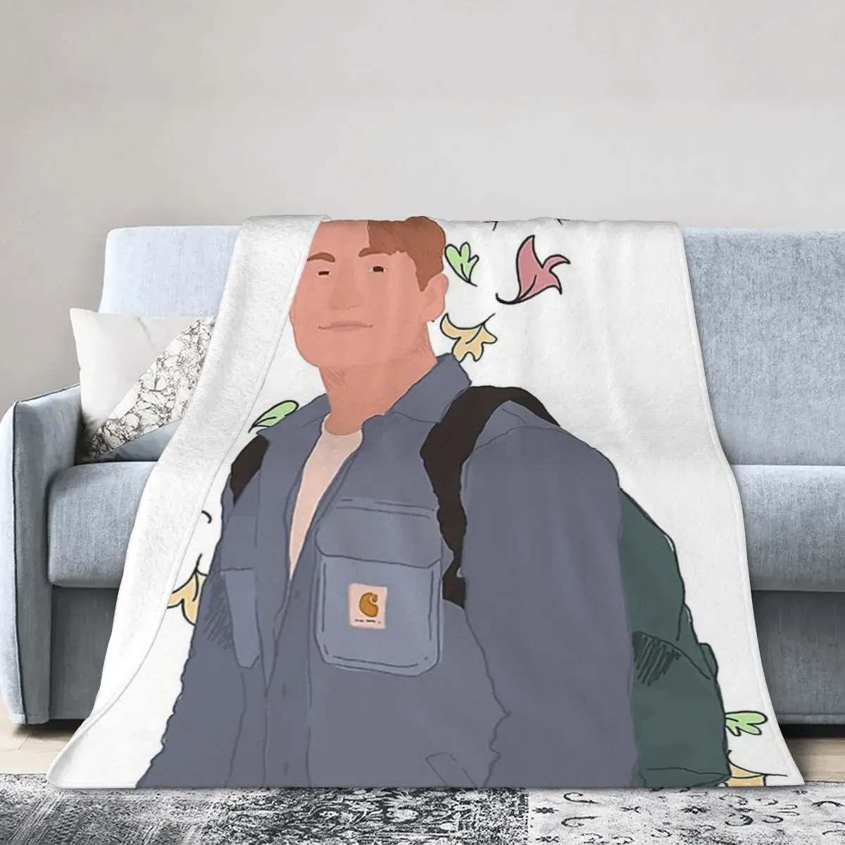 Nick Nelson Heartstopper Leaves Background (Heartstopper) Blankets Soft Flannel Throw Blanket Cover for Bed Travel Home Couch