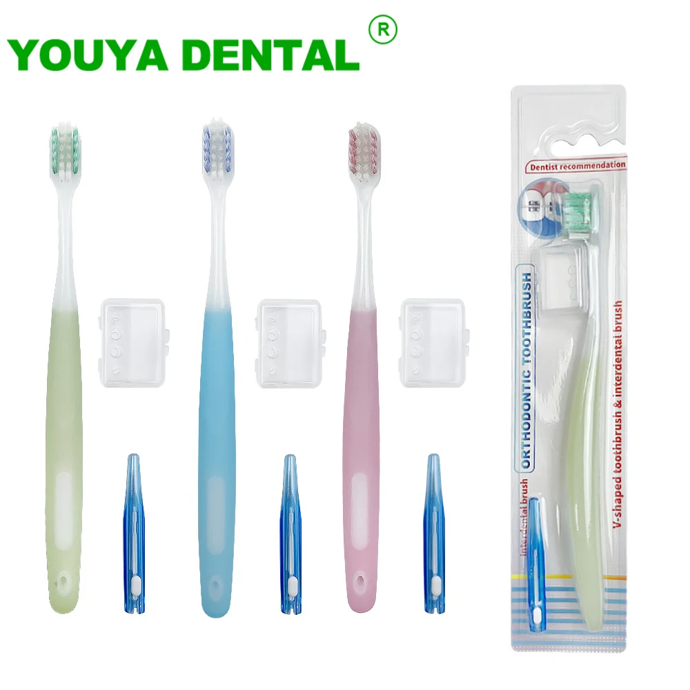 

10pcs Clean Orthodontic Braces Adult Orthodontic Toothbrushes With Interdental Brushes Oral Hygiene Soft Bristles Oral Health