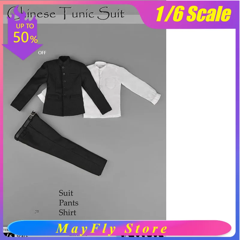 

Костюм ZYTOYS в китайском стиле (куртка, рубашка, брюки) в масштабе 1/6 для 12-дюймовых фигурок солдат, аксессуар для мужских кукол