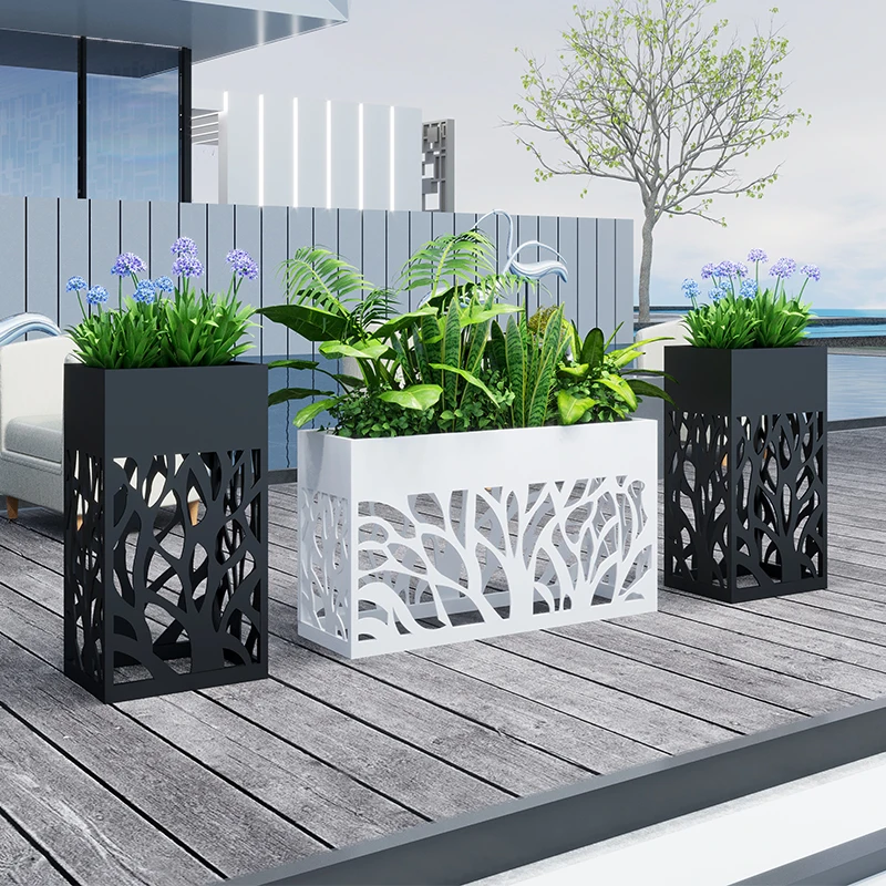 

Outdoor flower box Municipal sales department Square Commercial street Outside the flower stand Partition fence Wrought iron r