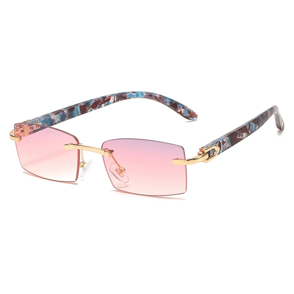 

Fashion Shades Eyewear For Men Women Gradient UV400 Rimless Rectangle Sunglasses Driving Sun Glasses Punk Sunglasses