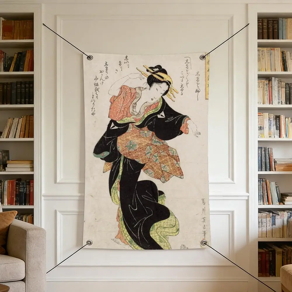 Japanese courtesan Flags Flags are suitable for outdoor camping, live streaming, music festivals, home décor, and parties