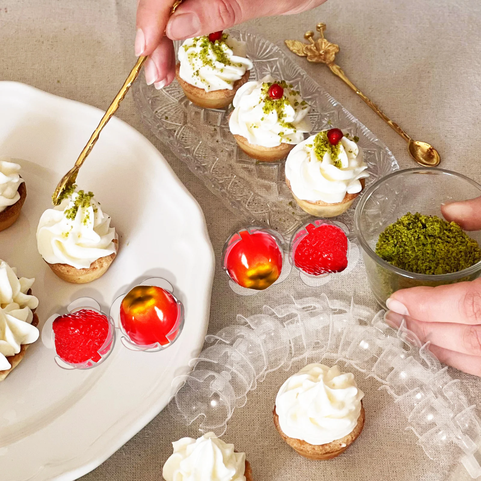 

100pcs Chocolate Ball Holder Clear Round Tray For Candy Bouquet Decoration Diy Base Support Cup Party Favor Baking Tool