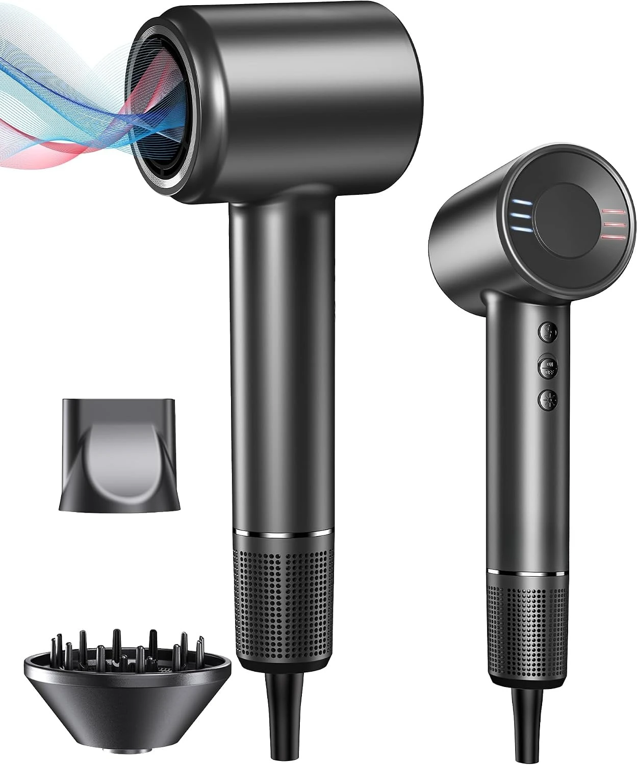 Hair Dryer, Ionic Hair Dryer with Diffuser, 150,000 RPM Professional High-Speed Blow Dryer,Lightweight Low Noise for Curly & Straight Hair